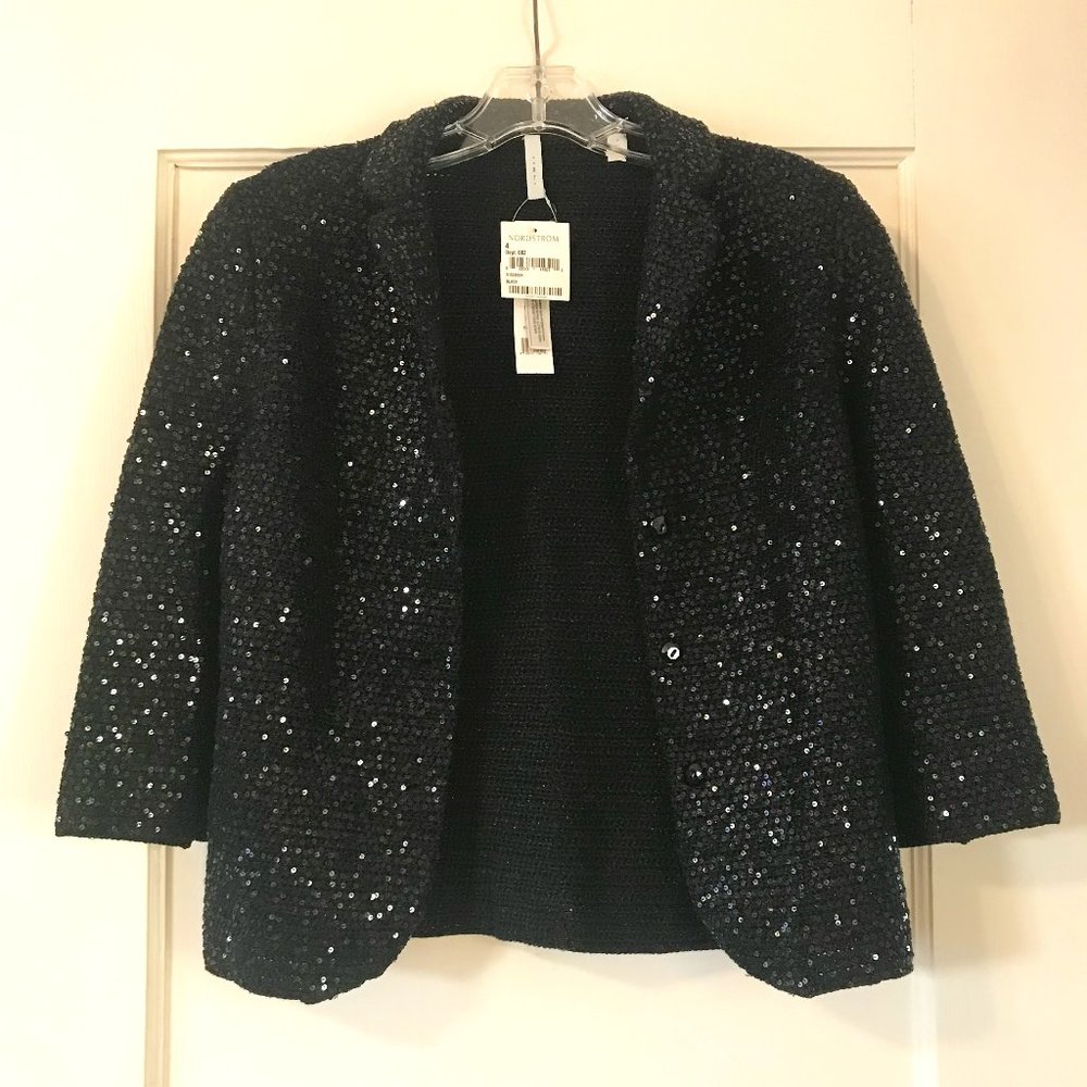 iisli | Black Knit Jacket with Crystals - Sz 4